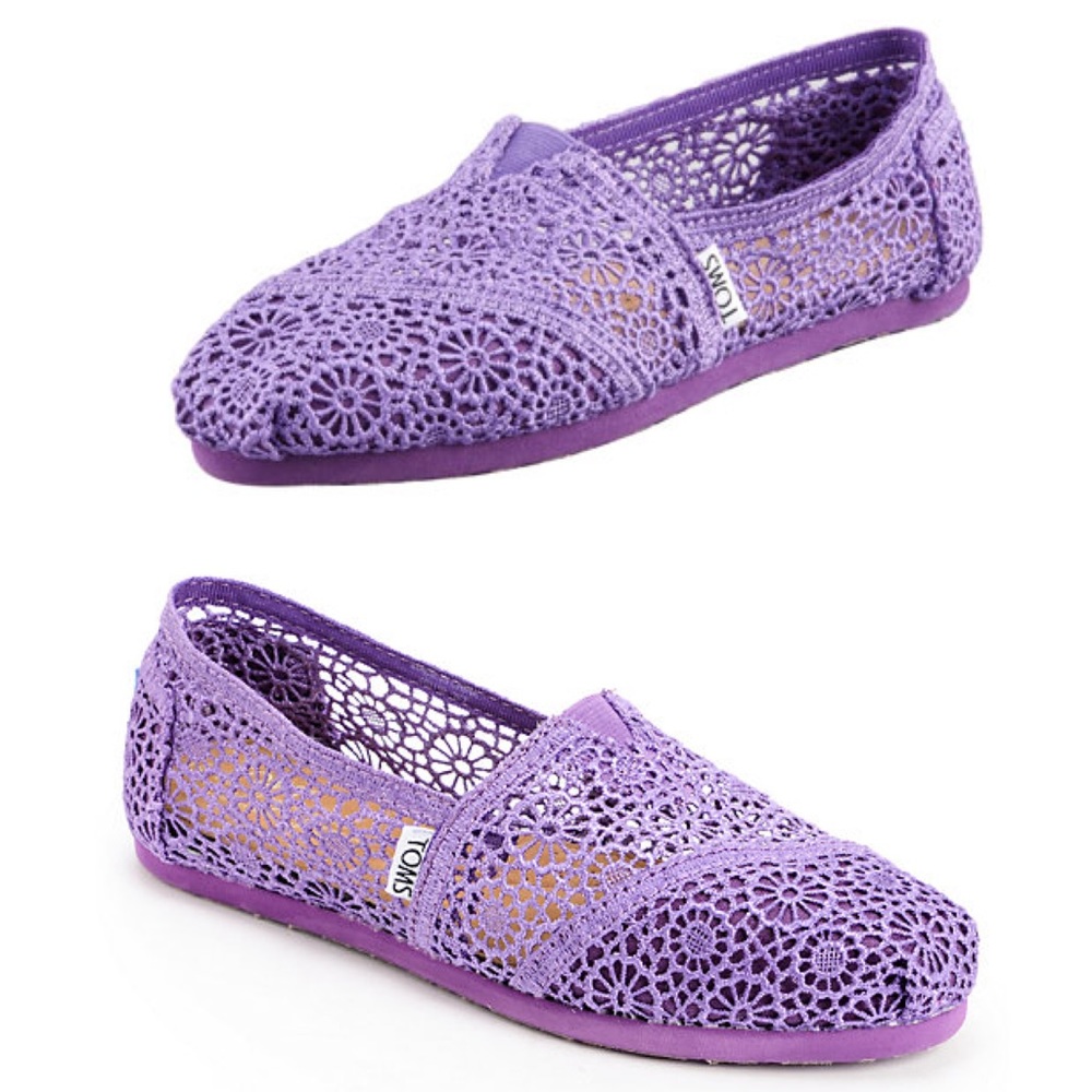 Toms | Purple Classic Crochet Slip-Ons